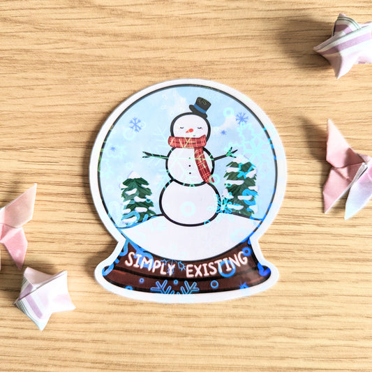 Simply Existing Glitter Holographic Sticker