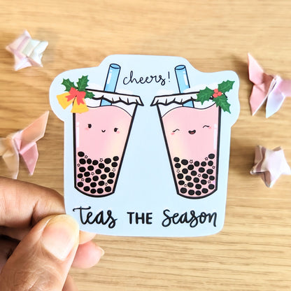 Teas the Season Bubble Tea Vinyl Sticker