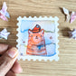Pumpkin Pie Kitty Stamp Watercolor Sticker