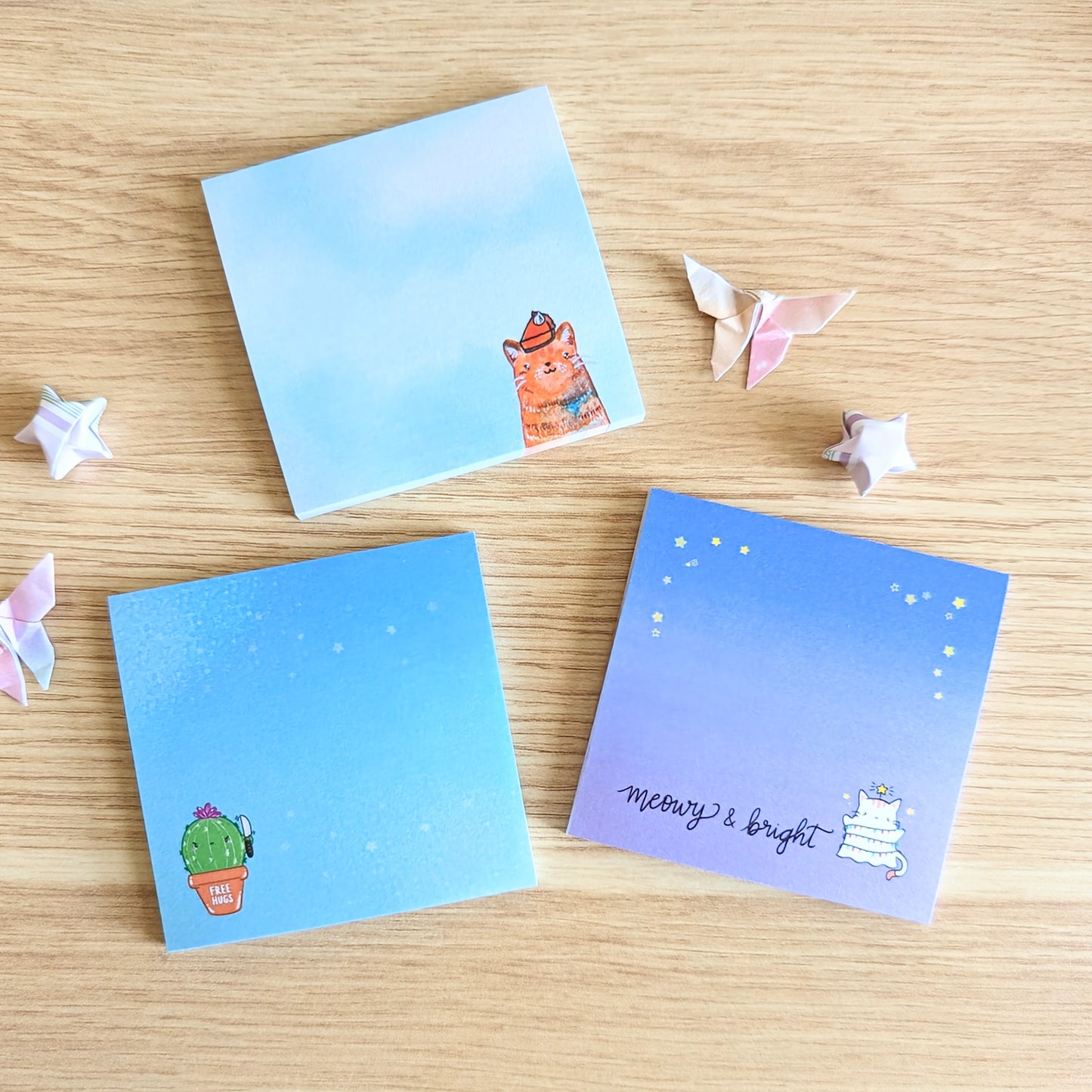 LAST CHANCE Meowy and Bright Kitty Sticky Notes