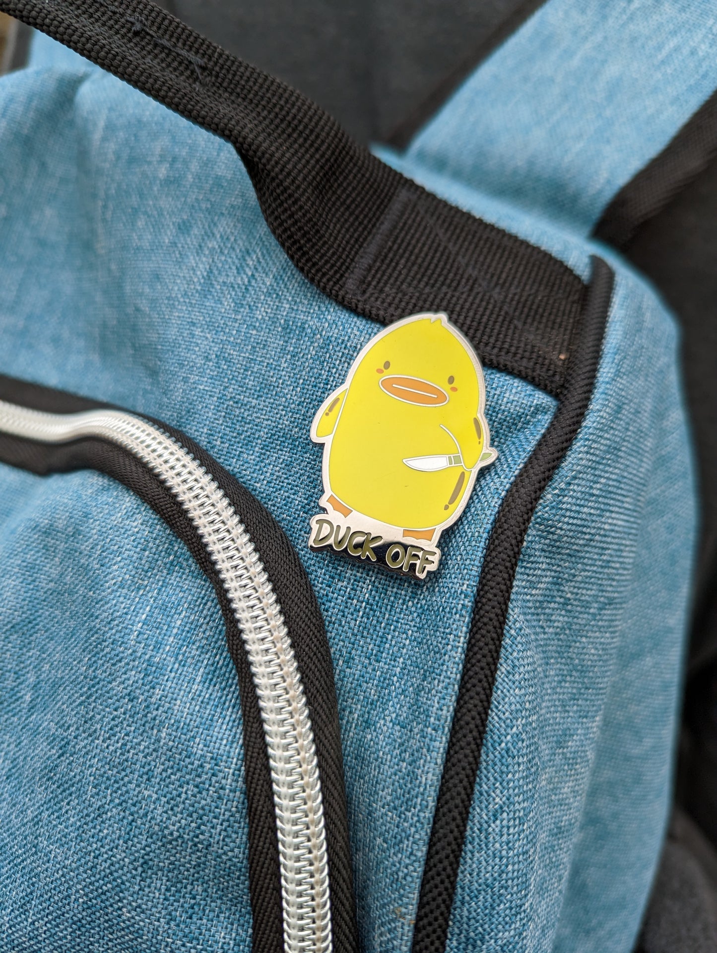 Duck Off Enamel Pin
