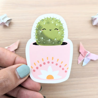 Smiling Barrel Cactus Sticker