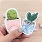 Winking Bunny Ear Cactus Sticker