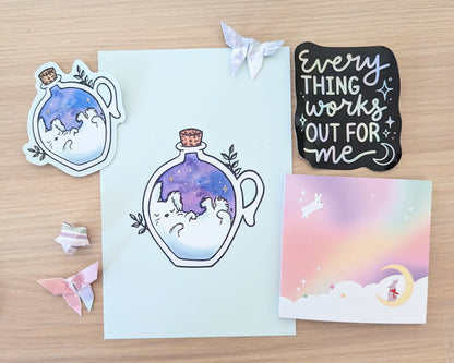 Aurora Lunar Bunny Sticky Notes