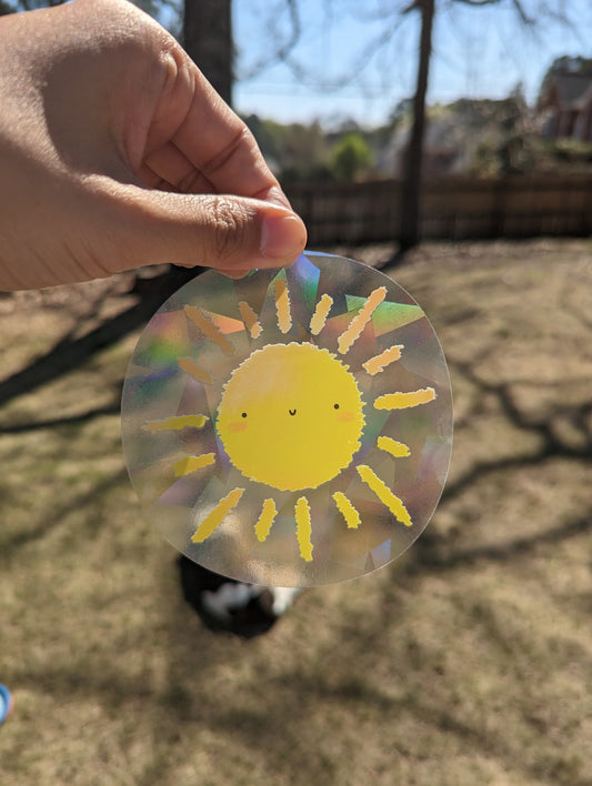 Smiling Sun Rainbow Decal Suncatcher