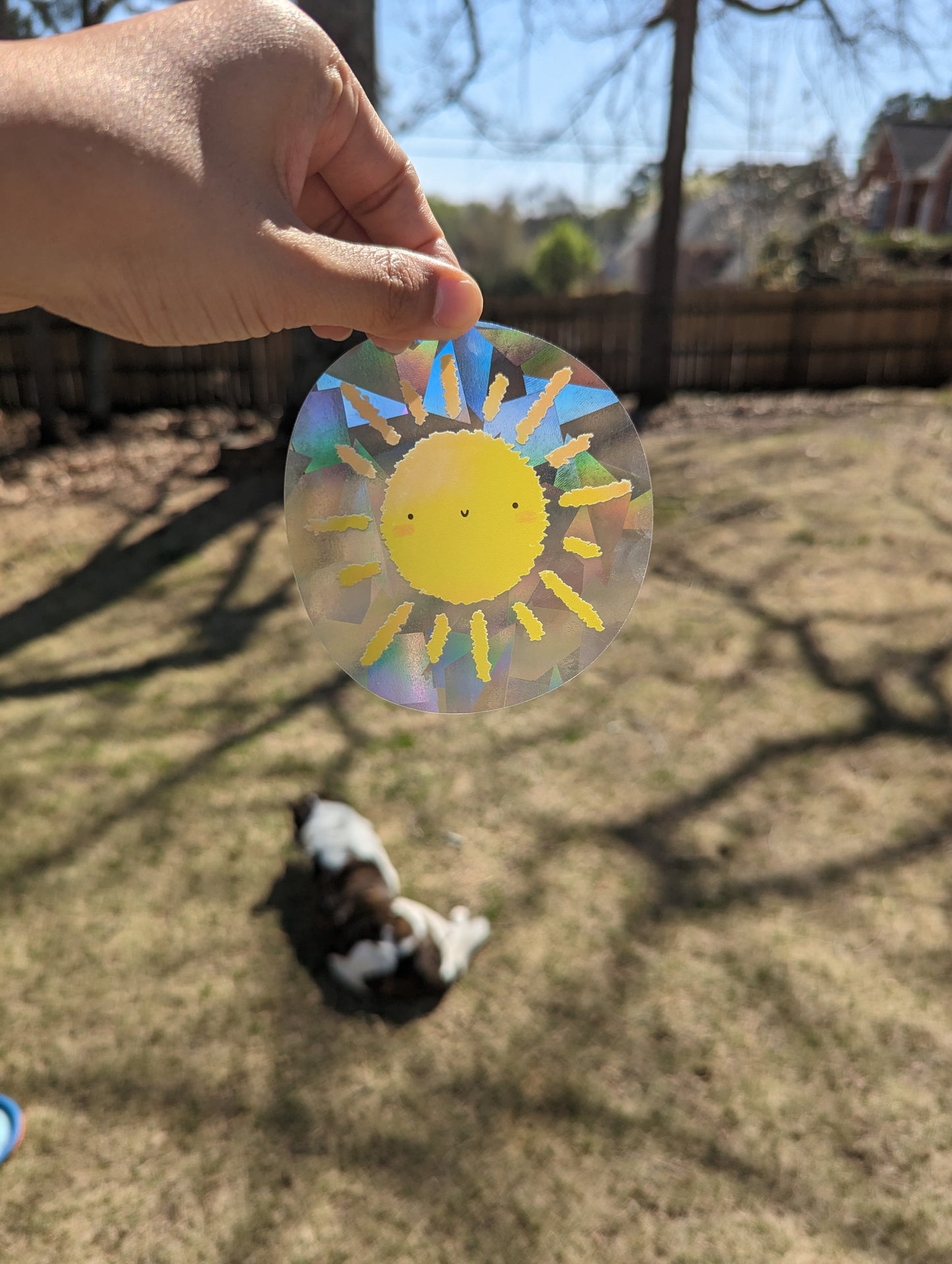 Smiling Sun Rainbow Decal Suncatcher