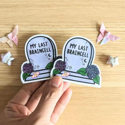 My Last Braincell Gravestone Vinyl Sticker