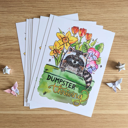 Dumpster Thriving Watercolor Art Print(5x7")