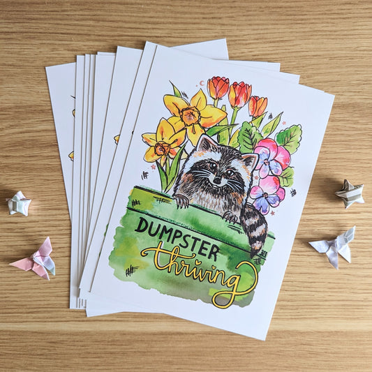 Dumpster Thriving Watercolor Art Print(5x7")