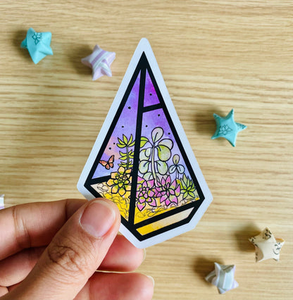 Starry Succulent Terrarium Vinyl Sticker