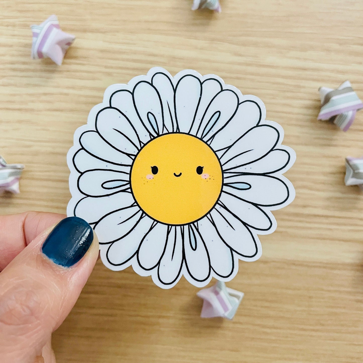 Freckled Smiling Daisy Vinyl Sticker