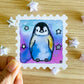 Starry Penguin Stamp Watercolor Sticker