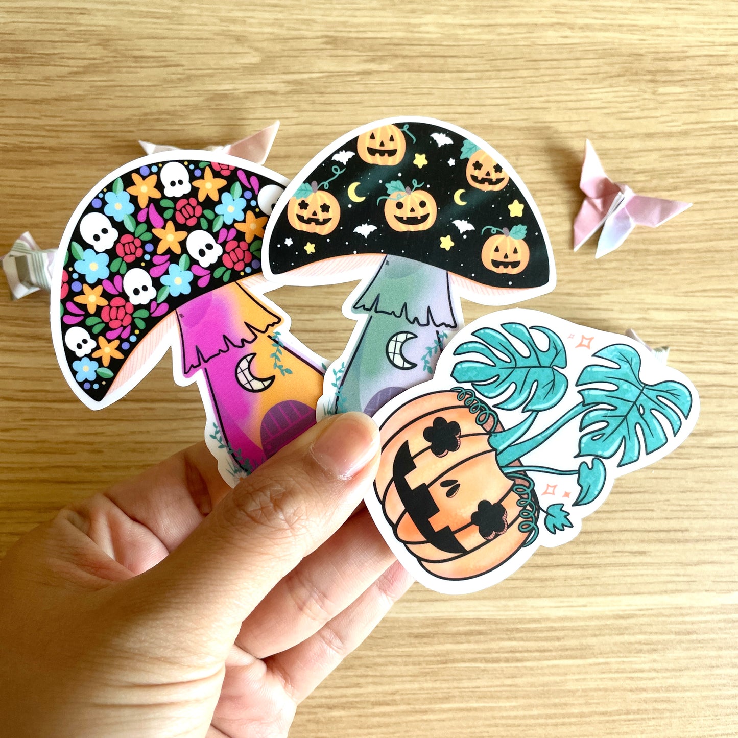 Day of the Dead Gnome House Clear Vinyl Sticker